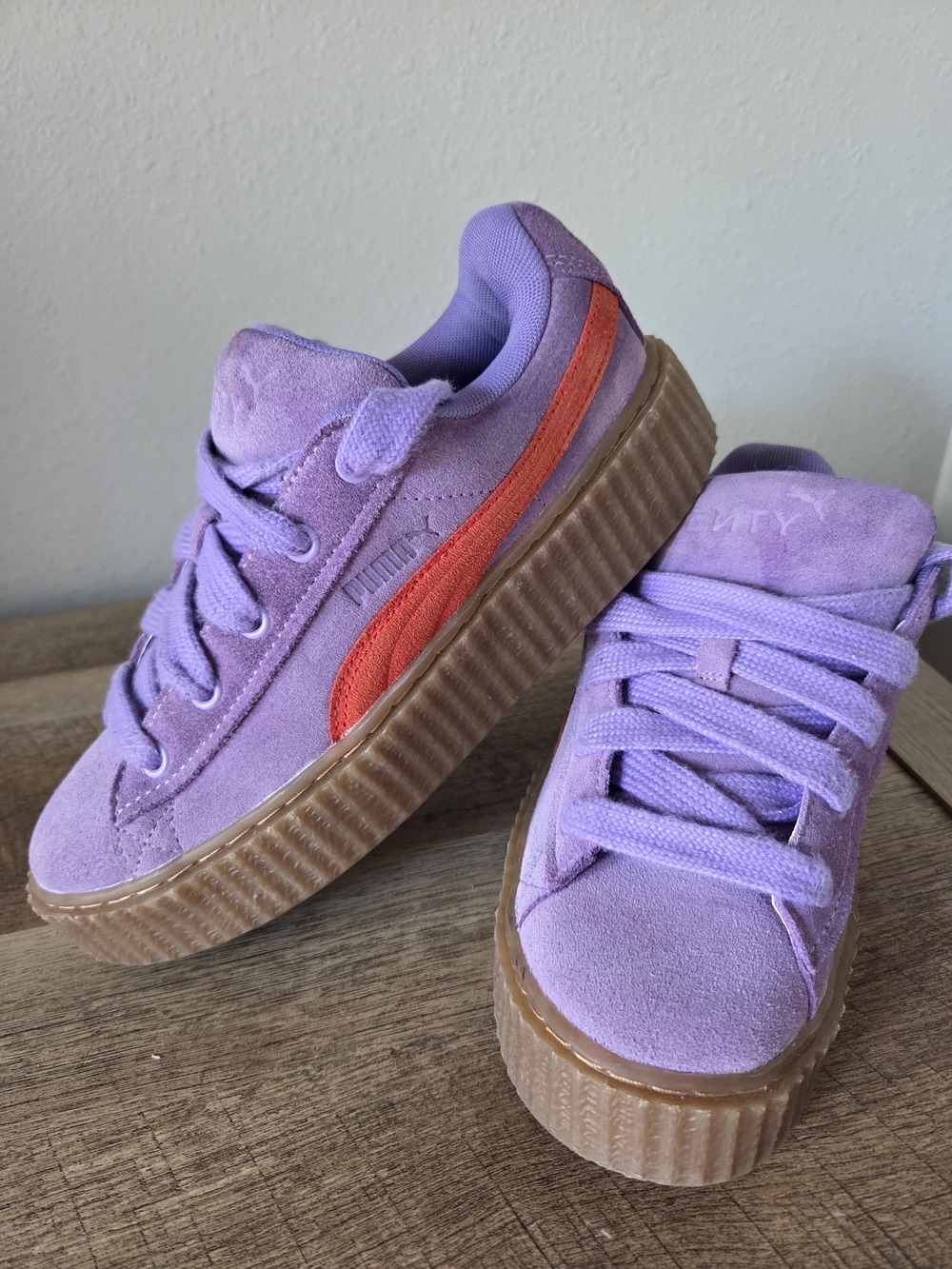 Puma x Fenty Mayze Platform Sneakers Purple & Red US 5